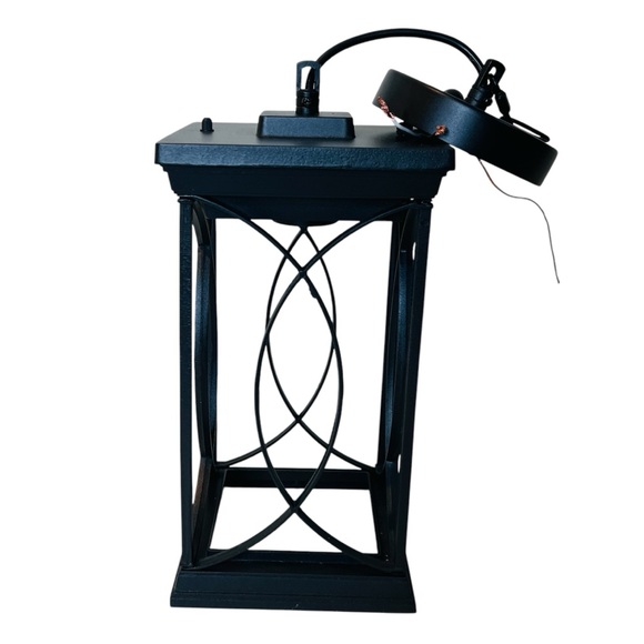 Unbranded Other - Matte Black Outdoor Metal Pendant Light Fixture Ceiling Hanging Lantern 16.5"